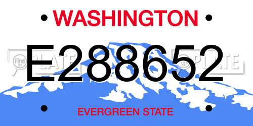 E288652 Washington License Plate