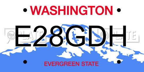 E28GDH Washington License Plate