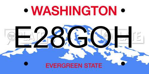 E28GOH Washington License Plate