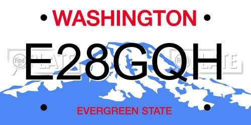 E28GQH Washington License Plate
