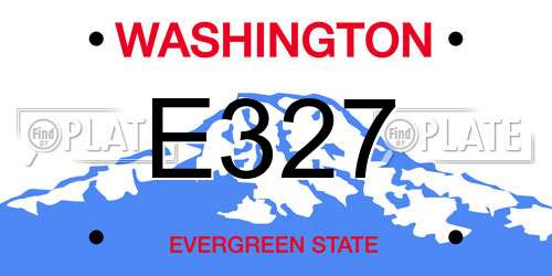 E327 Washington License Plate