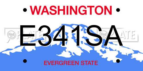 E341SA Washington License Plate