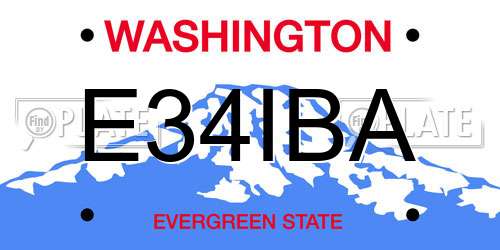 E34IBA Washington License Plate