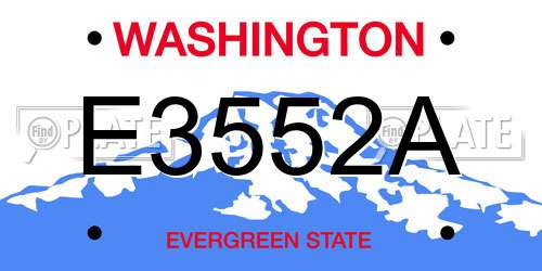 E3552A Washington License Plate