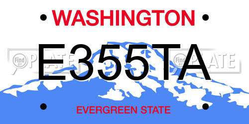 E355TA Washington License Plate