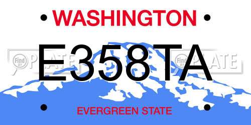 E358TA Washington License Plate