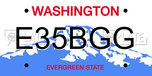 E35BGG Washington License Plate