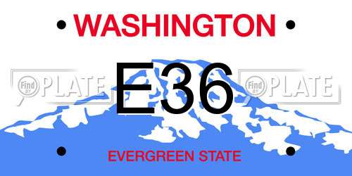 E36 Washington License Plate