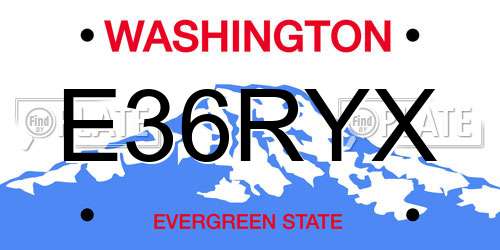 E36RYX Washington License Plate