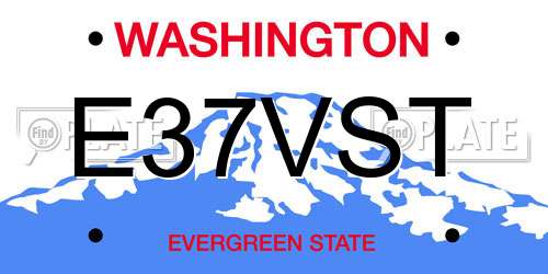 E37VST Washington License Plate