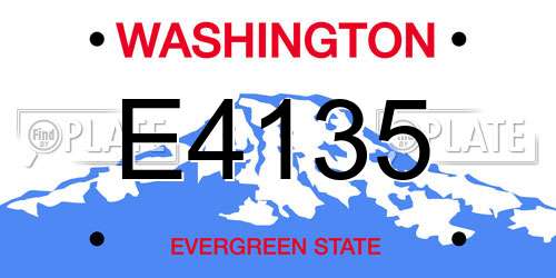E4135 Washington License Plate