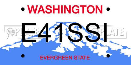 E41SSI Washington License Plate