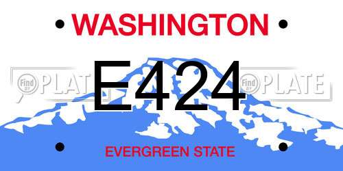 E424 Washington License Plate