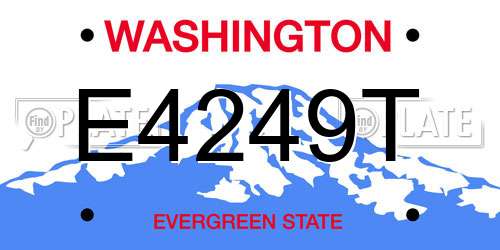 E4249T Washington License Plate