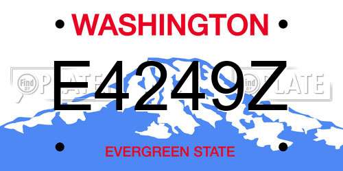 E4249Z Washington License Plate