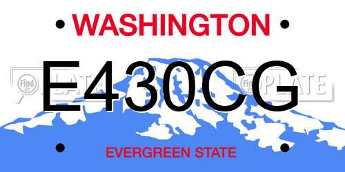 E430CG Washington License Plate