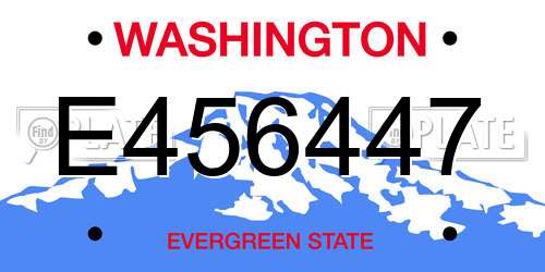 E456447 Washington License Plate