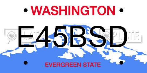 E45BSD Washington License Plate
