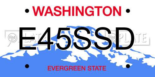 E45SSD Washington License Plate