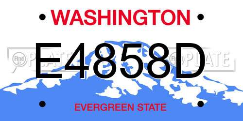 E4858D Washington License Plate