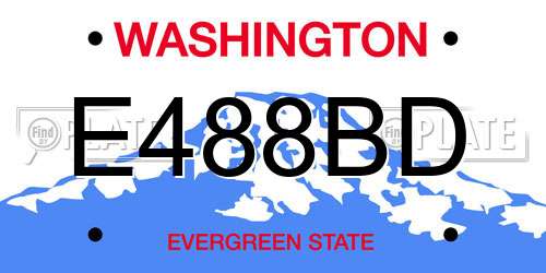 E488BD Washington License Plate