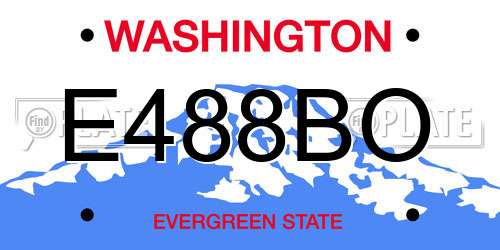 E488BO Washington License Plate