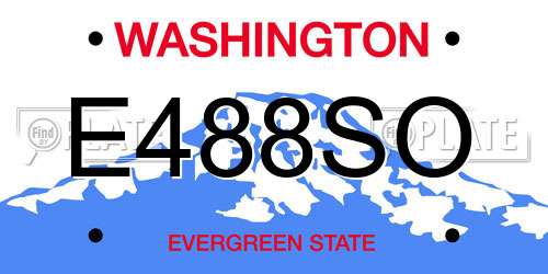 E488SO Washington License Plate