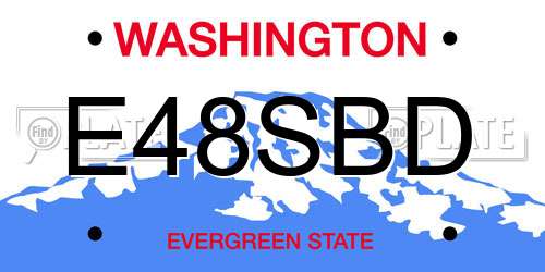 E48SBD Washington License Plate