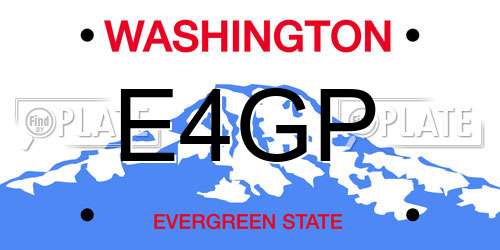 E4GP Washington License Plate