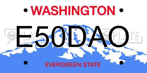 E50DAO Washington License Plate