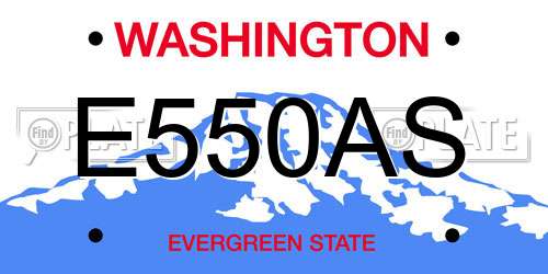 E550AS Washington License Plate