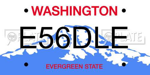 E56DLE Washington License Plate