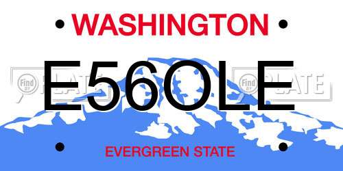 E56OLE Washington License Plate