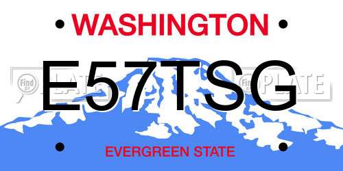 E57TSG Washington License Plate