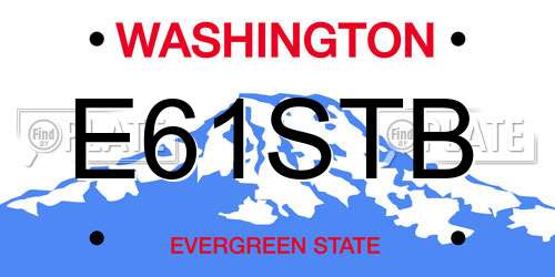 E61STB Washington License Plate