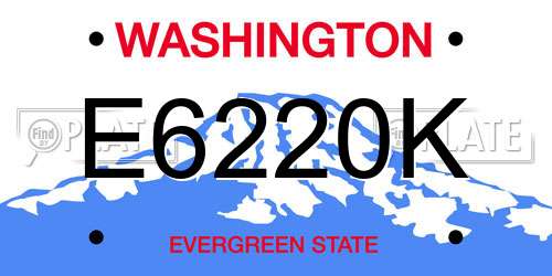 E6220K Washington License Plate