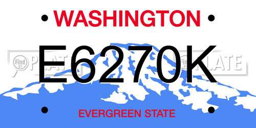 E6270K Washington License Plate