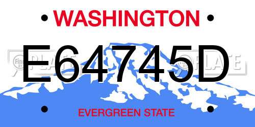 E64745D Washington License Plate