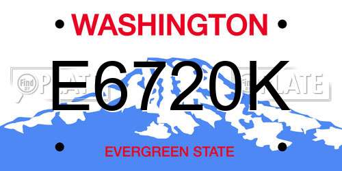 E6720K Washington License Plate