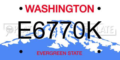 E6770K Washington License Plate