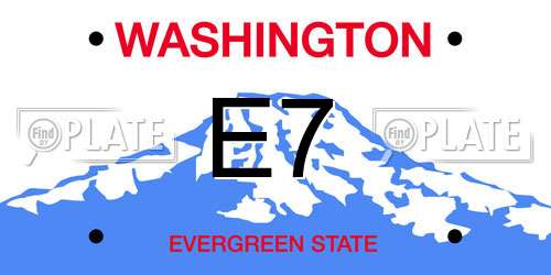 E7 Washington License Plate