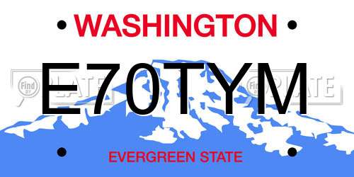 E70TYM Washington License Plate