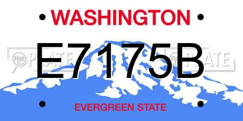 E7175B Washington License Plate