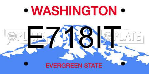 E718IT Washington License Plate