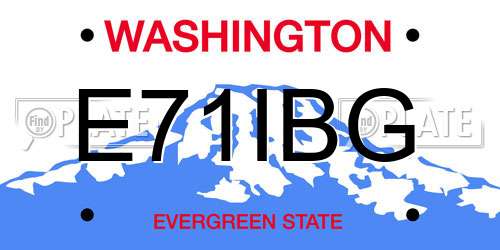 E71IBG Washington License Plate