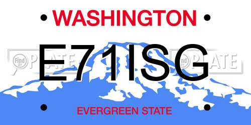 E71ISG Washington License Plate