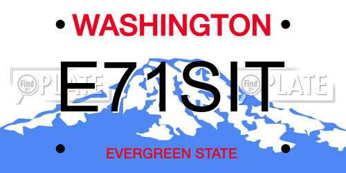 E71SIT Washington License Plate