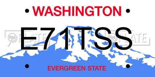 E71TSS Washington License Plate