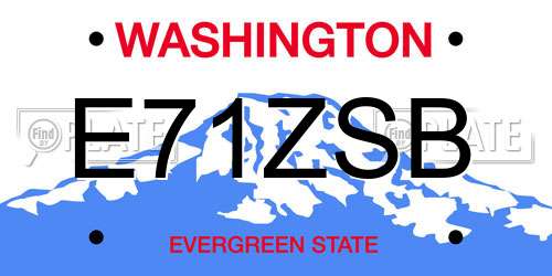 E71ZSB Washington License Plate