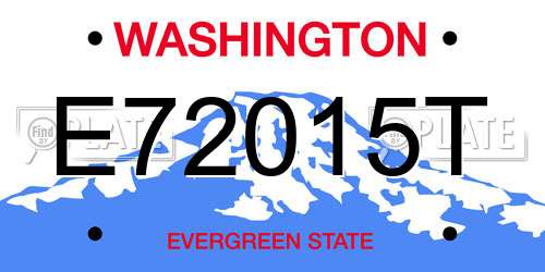 E72015T Washington License Plate